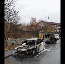 نمایی دوم از ماشین سوخته