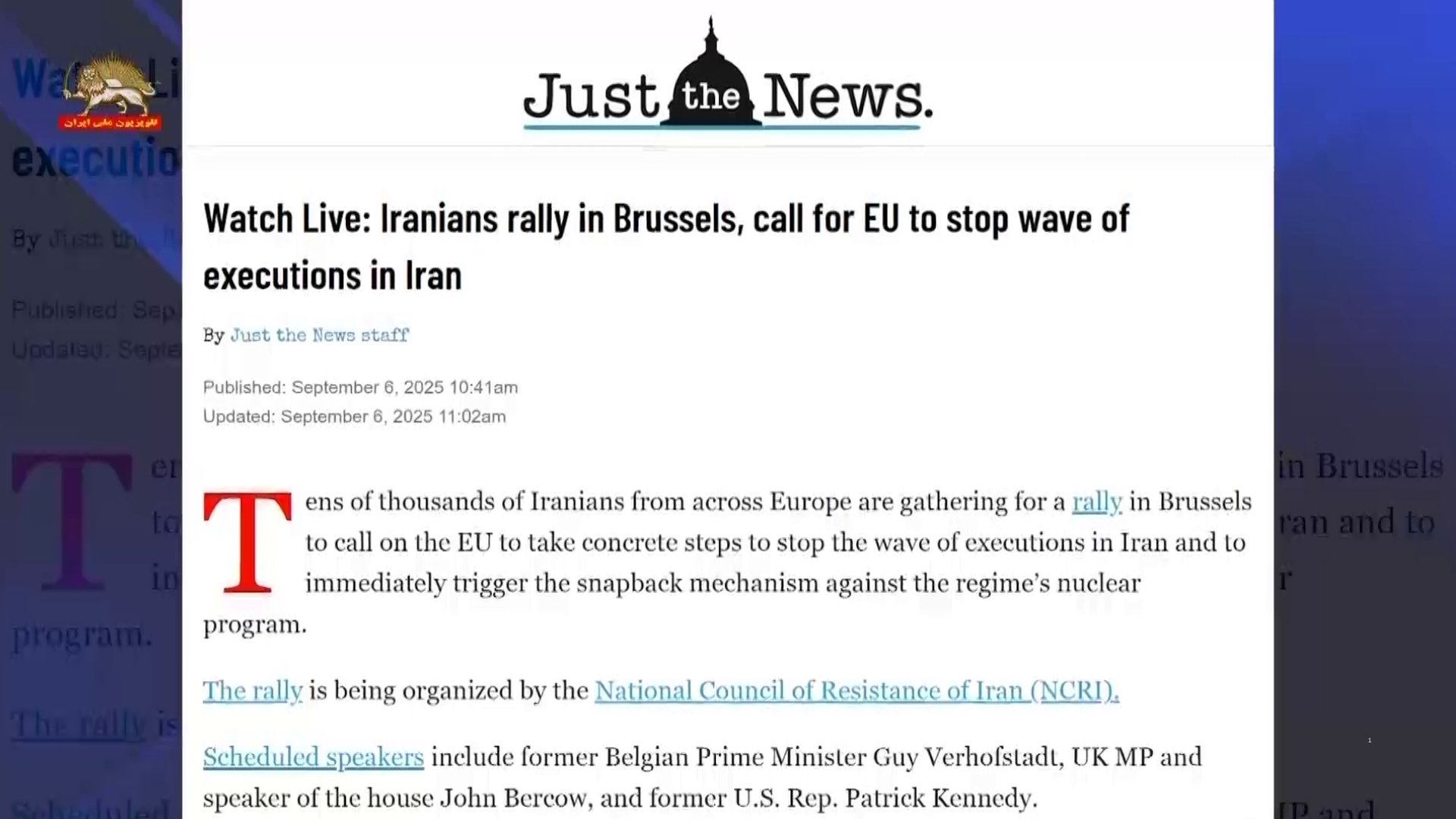 بازتاب رسانه جاست د نیوز از بروکس