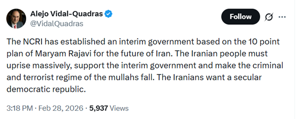 توئیت آلخو ویدال