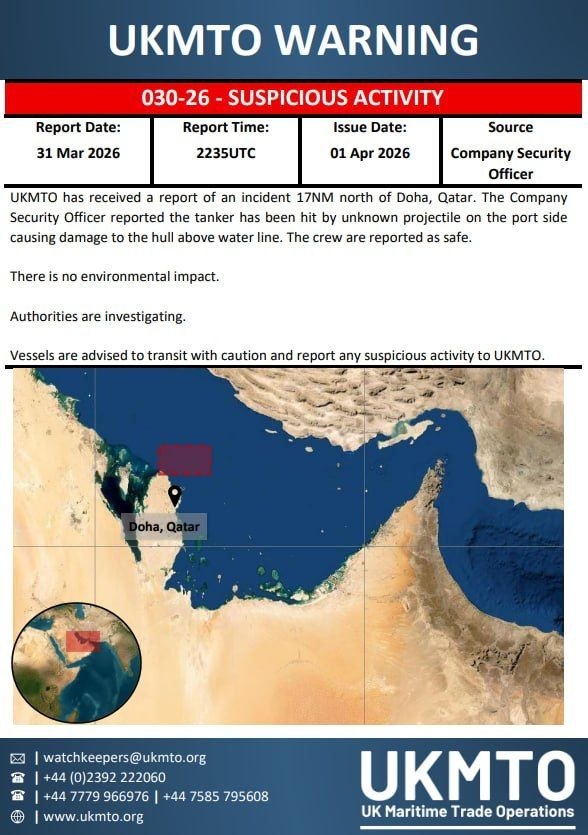 هدف قرار گرفتن یک نفتکش در دوحه