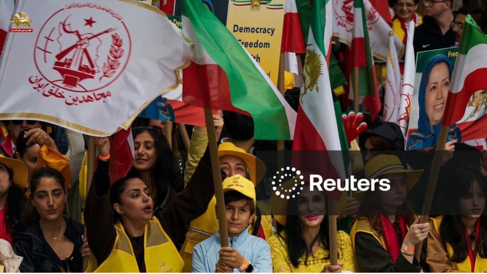 رویترز&nbsp;کارلا سندز&nbsp;در تجمع حامیان مریم رجوی در مقابل مقر ملل متحد&nbsp;سخنرانی می&zwnj;کند۴